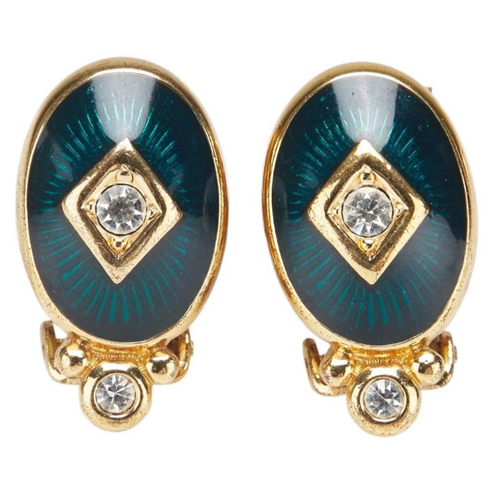 Burberry Oval Rhinestone Earrings - Picture 2 of 5